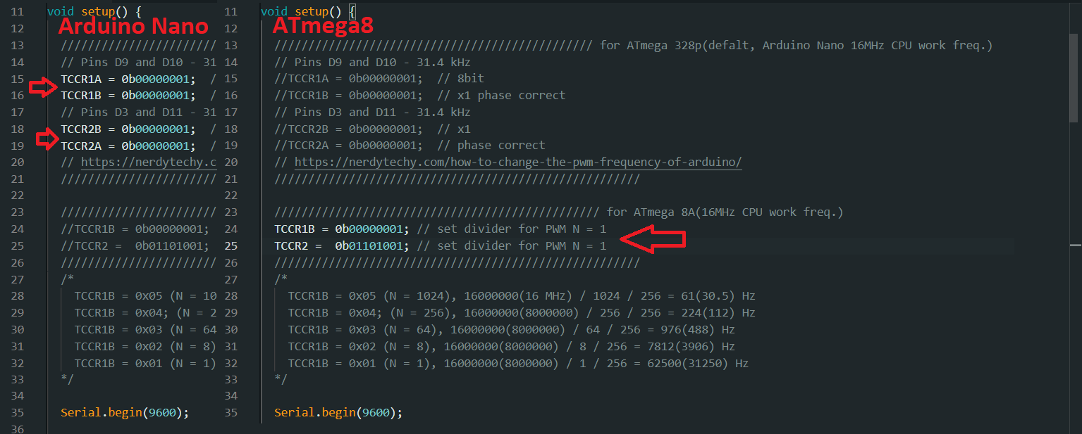 ATmega8 or Arduino Nano